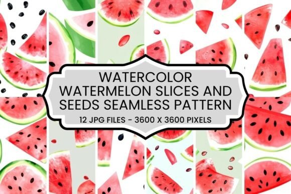 Bringing Summer Vibes to Life with Watercolor Watermelon Slices Seamless Patterns