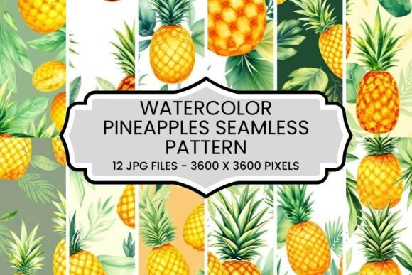 Bringing Tropical Vibes to Life with a Watercolor Pineapples Seamless Pattern
