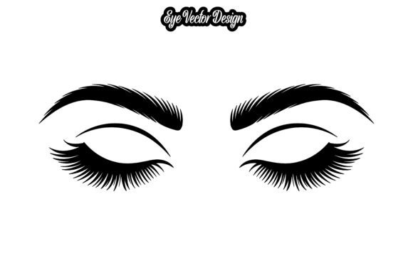 Elegant Closed Lash Vector Art for Branding