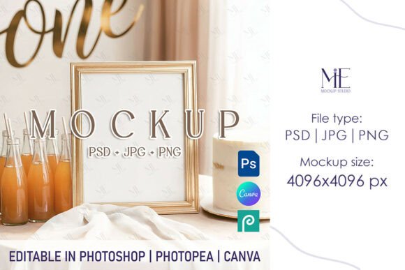 Elevate Your Celebration with a First Birthday Party Table Sign Mockup