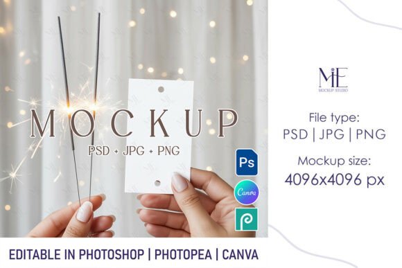 Elevate Your Wedding Brand with a Professional Sparkler Tag Mockup and Label Template