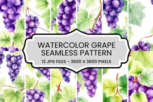 Elevating Modern Brand Identity: The Strategic Power of the Watercolor Grape Seamless Pattern Set
