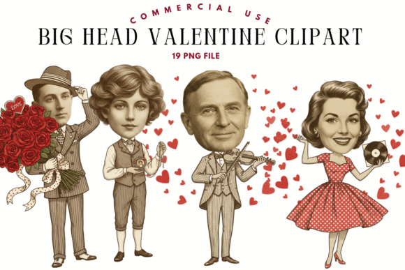Evaluating Big Head Valentine Character Clipart for Creative Projects