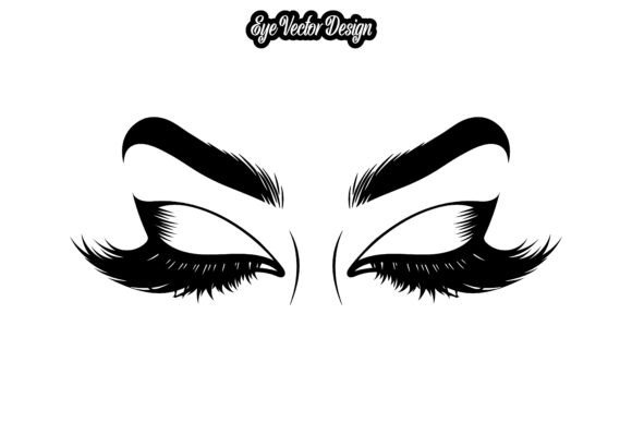 Glamour Closed Eye Vector Illustration Guide