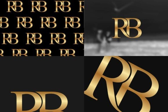 Golden Intertwined Letters RB Logo: A Luxury Identity
