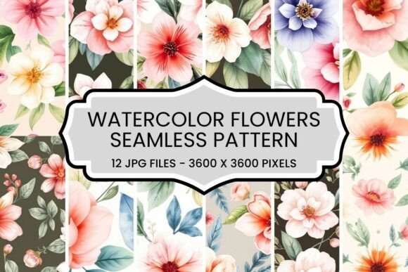 Unlocking Creative Potential with a Watercolor Flowers Seamless Pattern Set