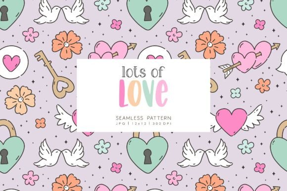Unlocking Creative Potential with the Seamless Pattern LOTS of LOVE 1 Digital Asset