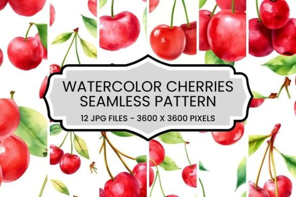Unlocking Creative Potential with the Watercolor Cherries Seamless Pattern Set